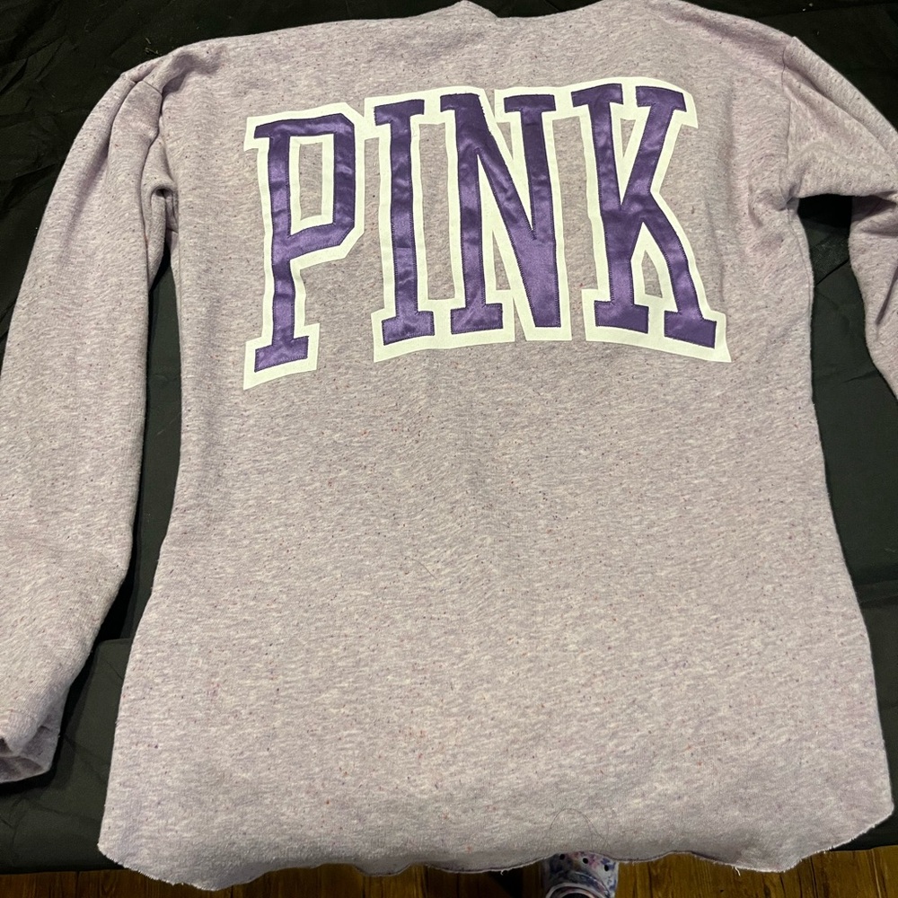 Pink Brand Purple Lettered Lavender  Sweatshirt